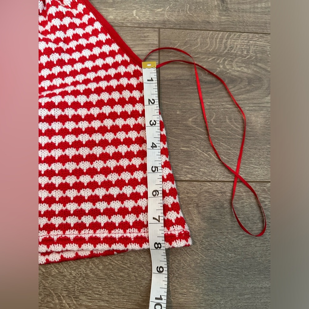 Red & White Crochet Knit Halter Top – Zara (NWT, Size Small) - Picture 7 of 12
